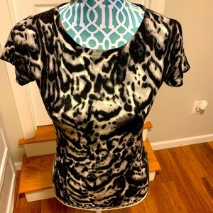 Cashmere T- black and beige- Small